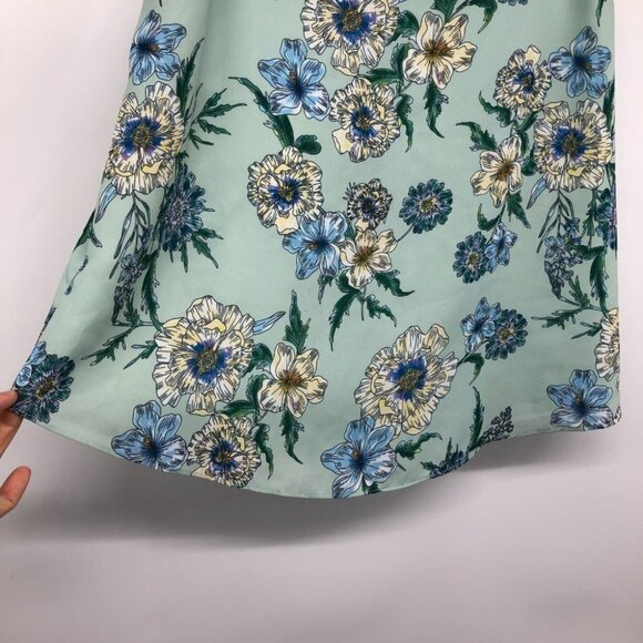 Kismet Light Teal Green Floral Keyhole Neck Camisole Tank Top size M - Picture 6 of 16